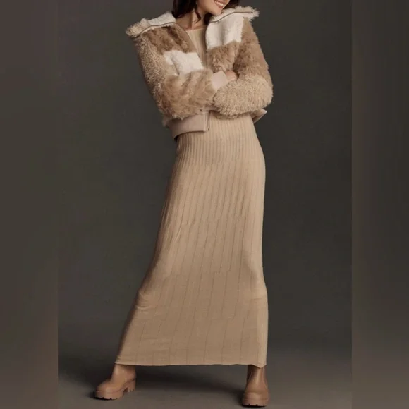 Avec Les Filles Colorblock Sherpa Bomber Jacket - Picture 4 of 7